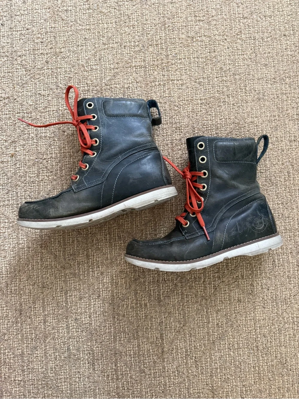 Timberland Black and Orange Women's Shoe Label